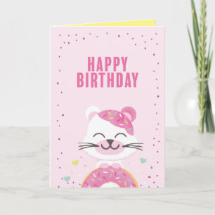 Doughnut Bear Birthday Greeting Card