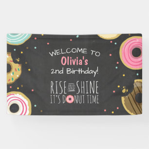 Doughnut Birthday Banner Party Doughnut Backdrop G