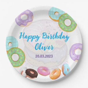Doughnut  birthday boy  paper plates