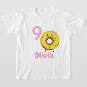 Doughnut Birthday Girl Shirt Personalized with Nam