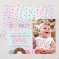 Doughnut Birthday Invitation Doughnut Grow Up Part
