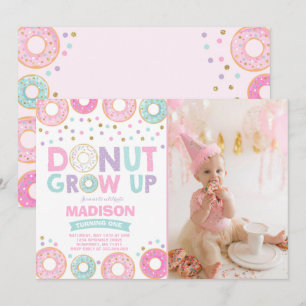Doughnut Birthday Invitation Doughnut Grow Up Part