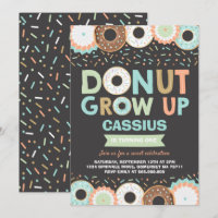 Doughnut Birthday Invitation Doughnut Grow Up Part