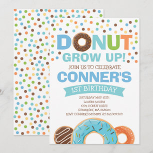 Doughnut Birthday Invitation Doughnut Grow Up Part