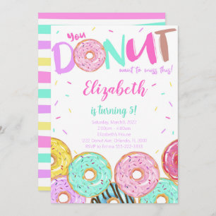 Doughnut Birthday Invitation, Doughnut Invitation