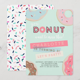 Doughnut Birthday Invitation - Doughnut Miss This