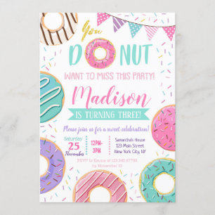 Doughnut Birthday Invitations