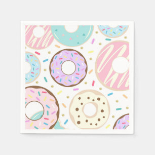 Doughnut Birthday Napkins, Doughnut Party Napkins