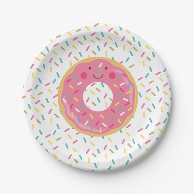 Doughnut Birthday Paper Plates (Front)