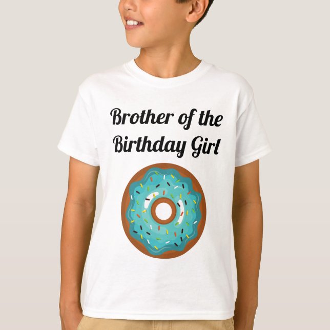 Doughnut Birthday Party Brother T-Shirt (Front)