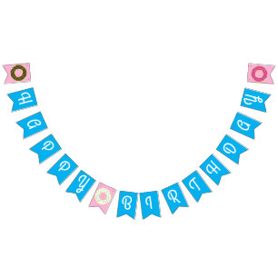Doughnut Birthday Party Bunting Flags
