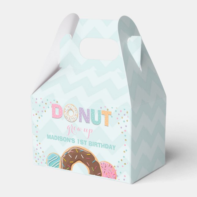 Doughnut Birthday Party Favour Box Doughnut Grow U (Front Side)