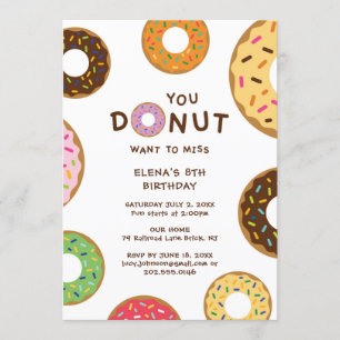 Doughnut Birthday Party Invitation