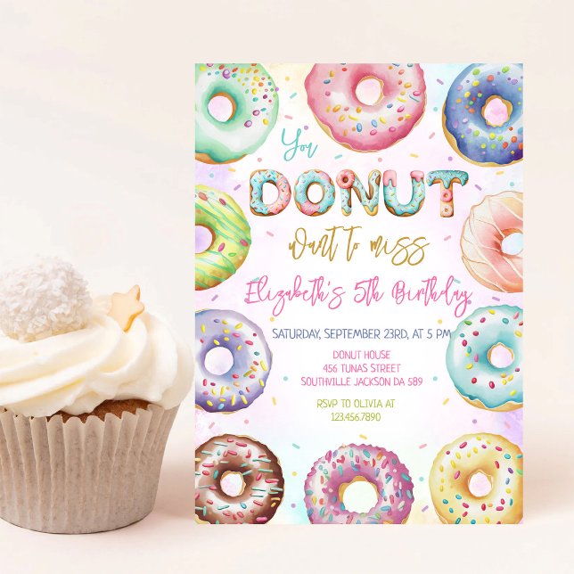 Doughnut Birthday Party Invitation (Creator Uploaded)