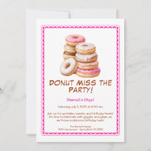Doughnut Birthday Party Invitation – Colourful & F