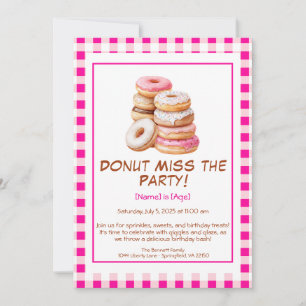 Doughnut Birthday Party Invitation – Colourful & F