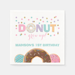Doughnut Birthday Party Napkin Doughnut Grow Up