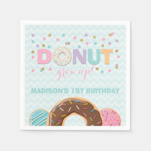Doughnut Birthday Party Napkin Doughnut Grow Up Pa