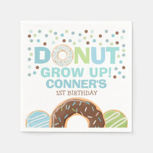 Doughnut Birthday Party Napkin Doughnut Grow Up Pa