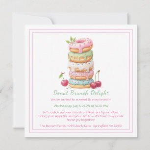 Doughnut Brunch Invitation Colourful Pastry Gather