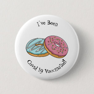 Doughnut cartoon illustration 2 inch round button