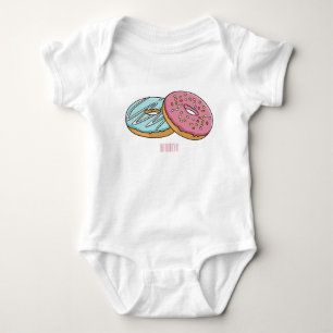 Doughnut cartoon illustration baby bodysuit