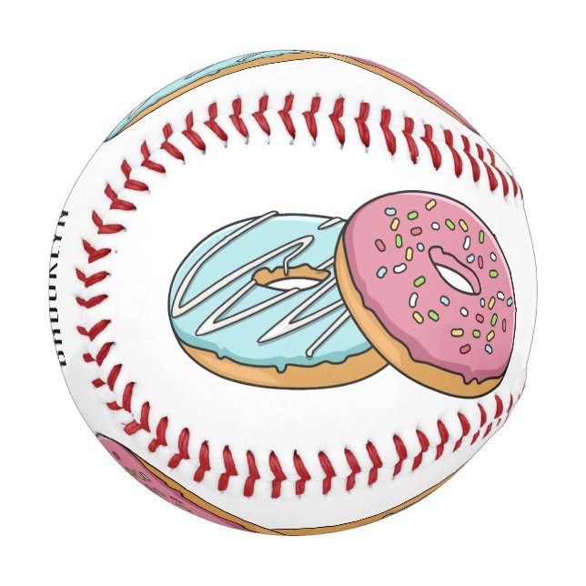 Doughnut cartoon illustration  baseball (Front Left)