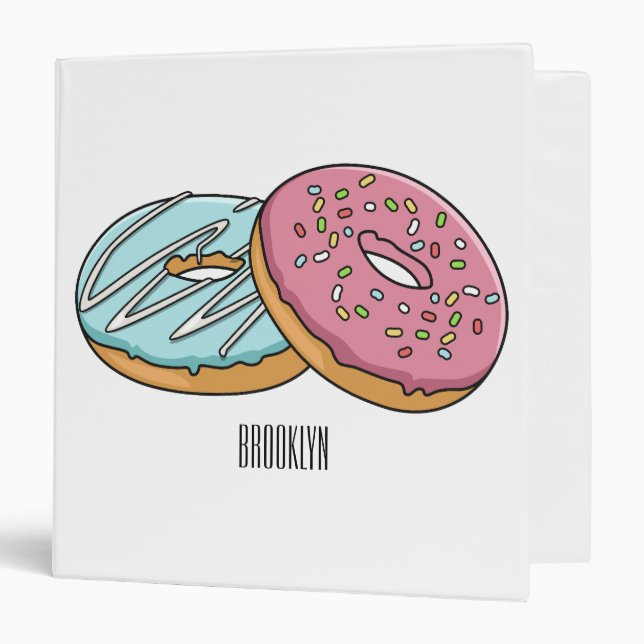 Doughnut cartoon illustration  binder (Front/Inside)
