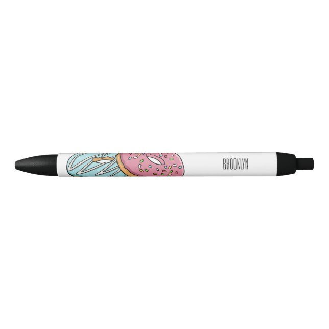 Doughnut cartoon illustration black ink pen (Front)