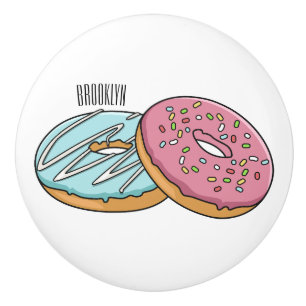 Doughnut cartoon illustration ceramic knob