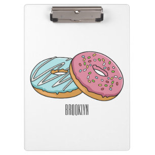 Doughnut cartoon illustration clipboard