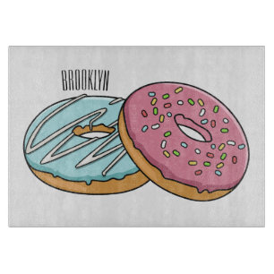 Doughnut cartoon illustration cutting board