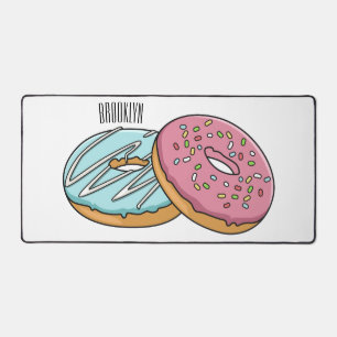 Doughnut cartoon illustration desk mat