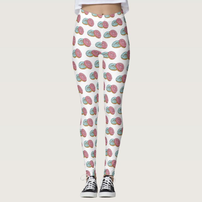 Doughnut cartoon illustration leggings (Front)