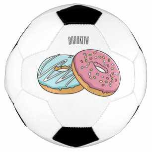 Doughnut cartoon illustration soccer ball