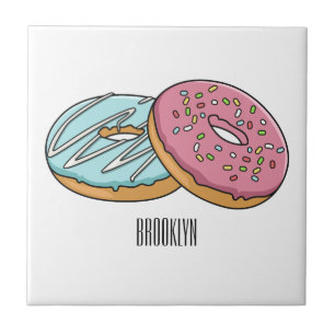 Doughnut cartoon illustration tile