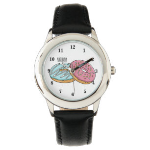 Doughnut cartoon illustration watch