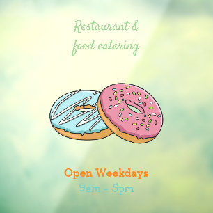 Doughnut cartoon illustration window cling
