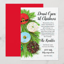 Doughnut Christmas Gift Exchange Party Invitation
