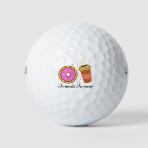 doughnut coffee friends forever golf balls