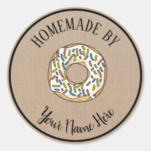 Doughnut Cookie Cake Homemade By Vintage Craft Classic Round Sticker