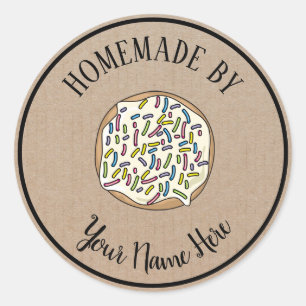 Doughnut Cookie Cake Homemade By Vintage Craft Classic Round Sticker