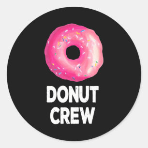 Doughnut Crew Doughnut Birthday Party Favours Classic Round Sticker