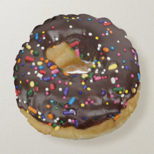 Doughnut cute funny foodie lover chocolate round pillow