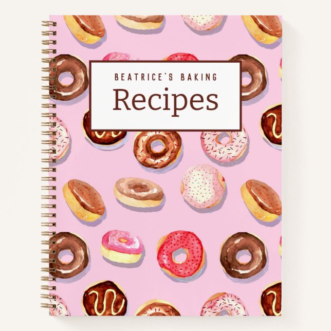 Doughnut Delight Customizable Recipe Book (Front)