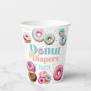 Doughnut & Diapers Baby Shower Paper Plate Paper Cups