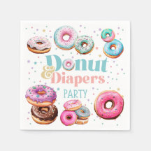 Doughnut & Diapers Baby shower Party Napkins