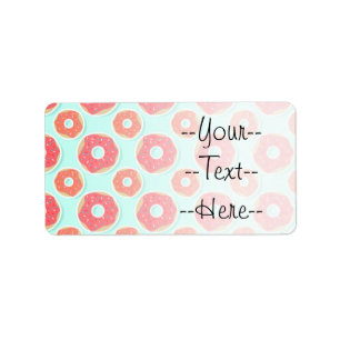 Doughnut Doughnut Pattern, Pink and Blue Label