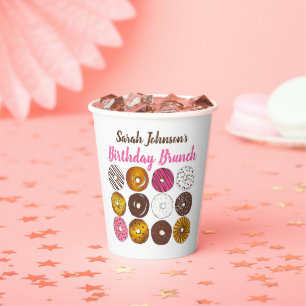 Doughnut Doughnuts Birthday Party Brunch Bake Sale Paper Cups