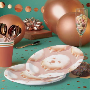 Doughnut Dream: Glazed Smile Pup Repeat Pattern Paper Plate